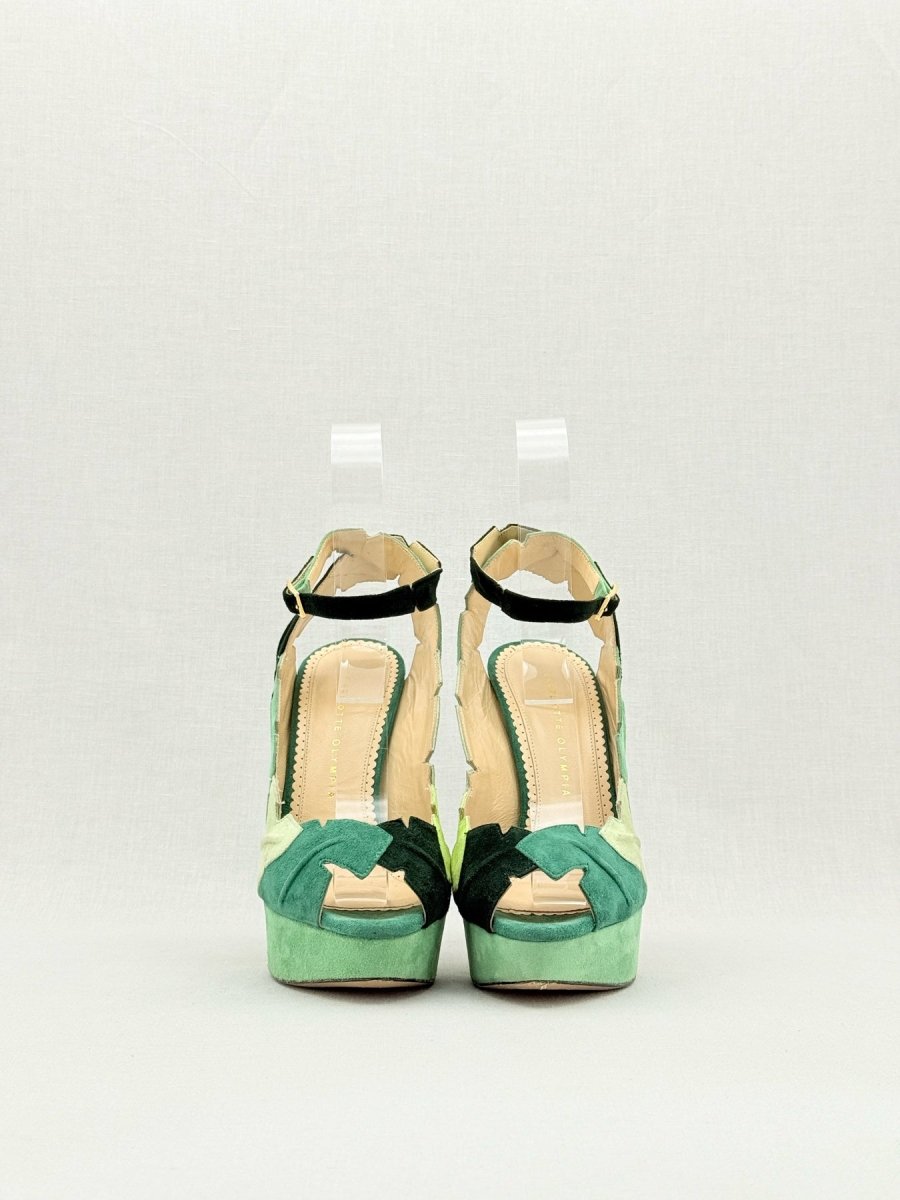 Pre - loved CHARLOTTE OLYMPIA Green Size EU 40 Heeled Sandals at Reems Closet
