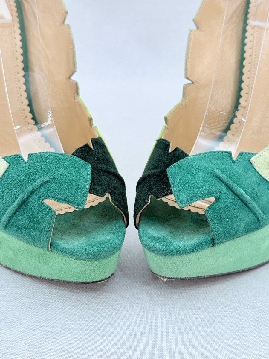 Pre - loved CHARLOTTE OLYMPIA Green Size EU 40 Heeled Sandals at Reems Closet