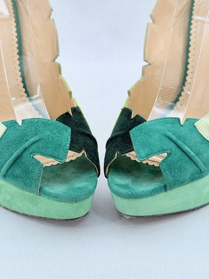Pre - loved CHARLOTTE OLYMPIA Green Size EU 40 Heeled Sandals at Reems Closet