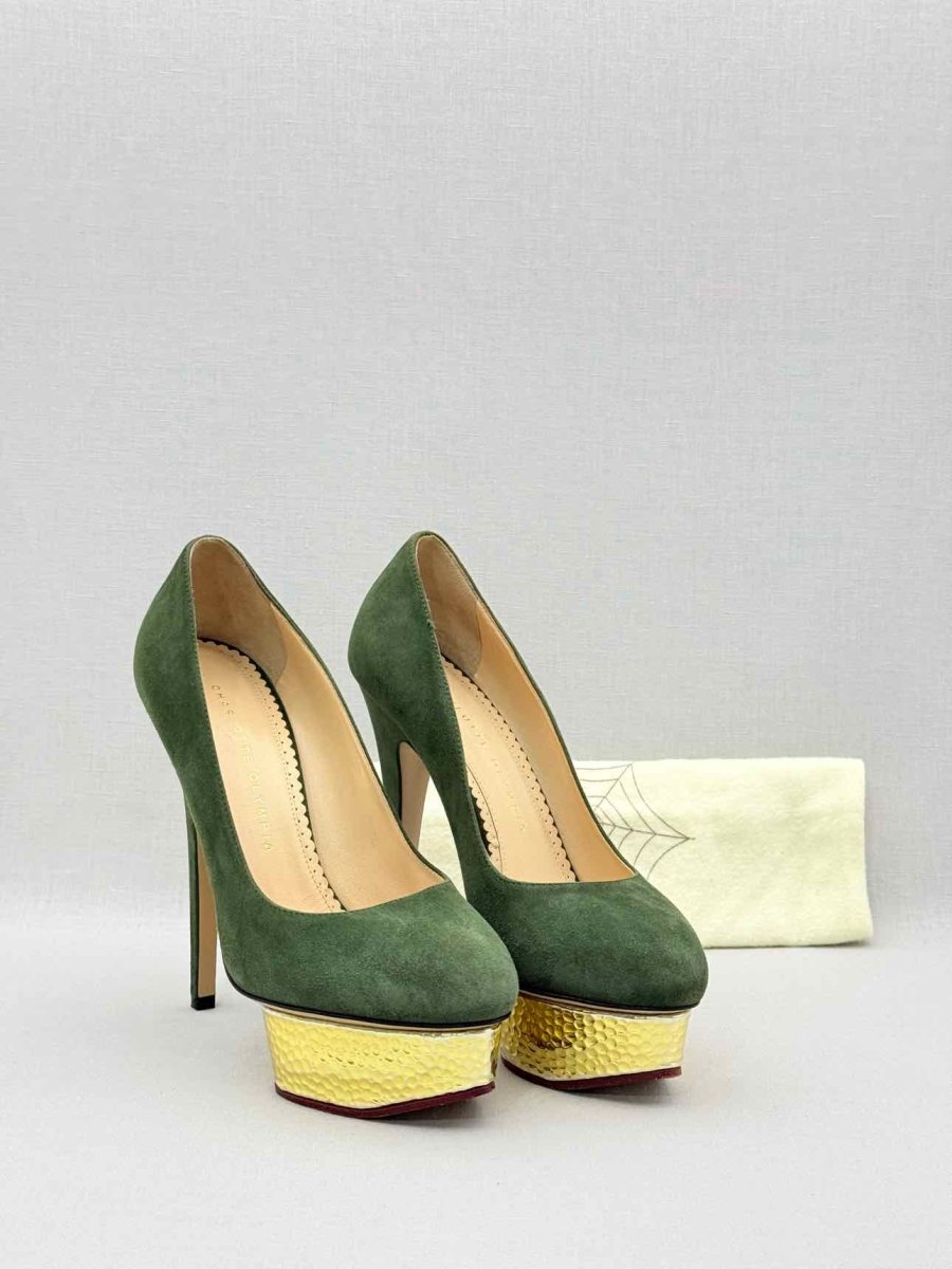 Pre-loved CHARLOTTE OLYMPIA Khaki Size EU 37 Pumps at Reems Closet