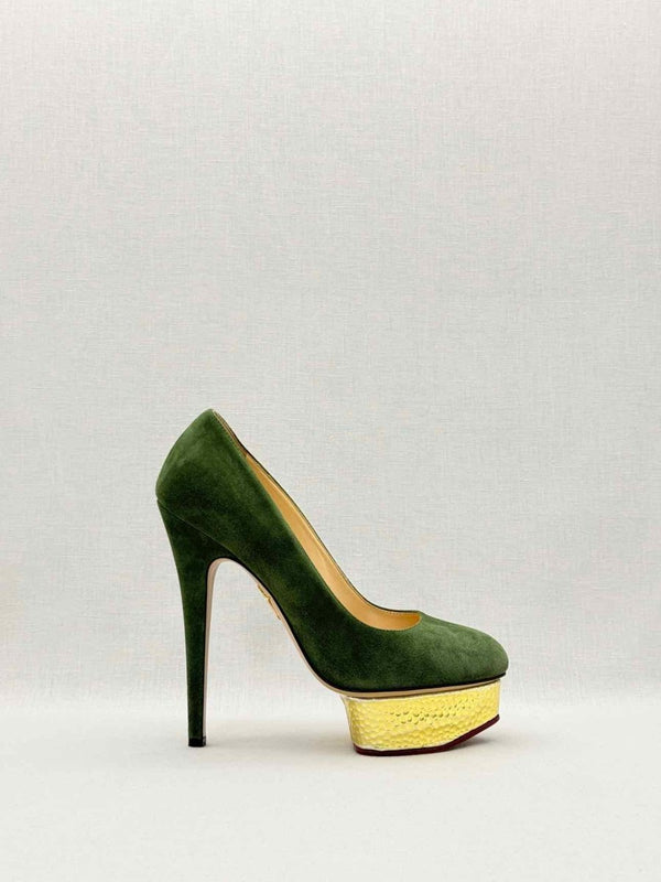 Pre-loved CHARLOTTE OLYMPIA Khaki Size EU 37 Pumps at Reems Closet