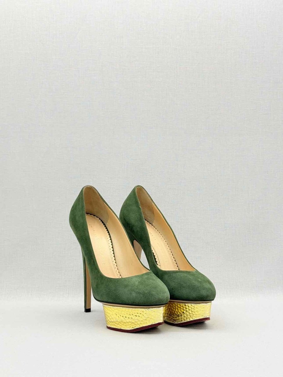 Pre-loved CHARLOTTE OLYMPIA Khaki Size EU 37 Pumps at Reems Closet