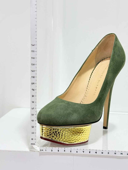 Pre-loved CHARLOTTE OLYMPIA Khaki Size EU 37 Pumps at Reems Closet
