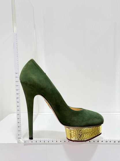 Pre-loved CHARLOTTE OLYMPIA Khaki Size EU 37 Pumps at Reems Closet