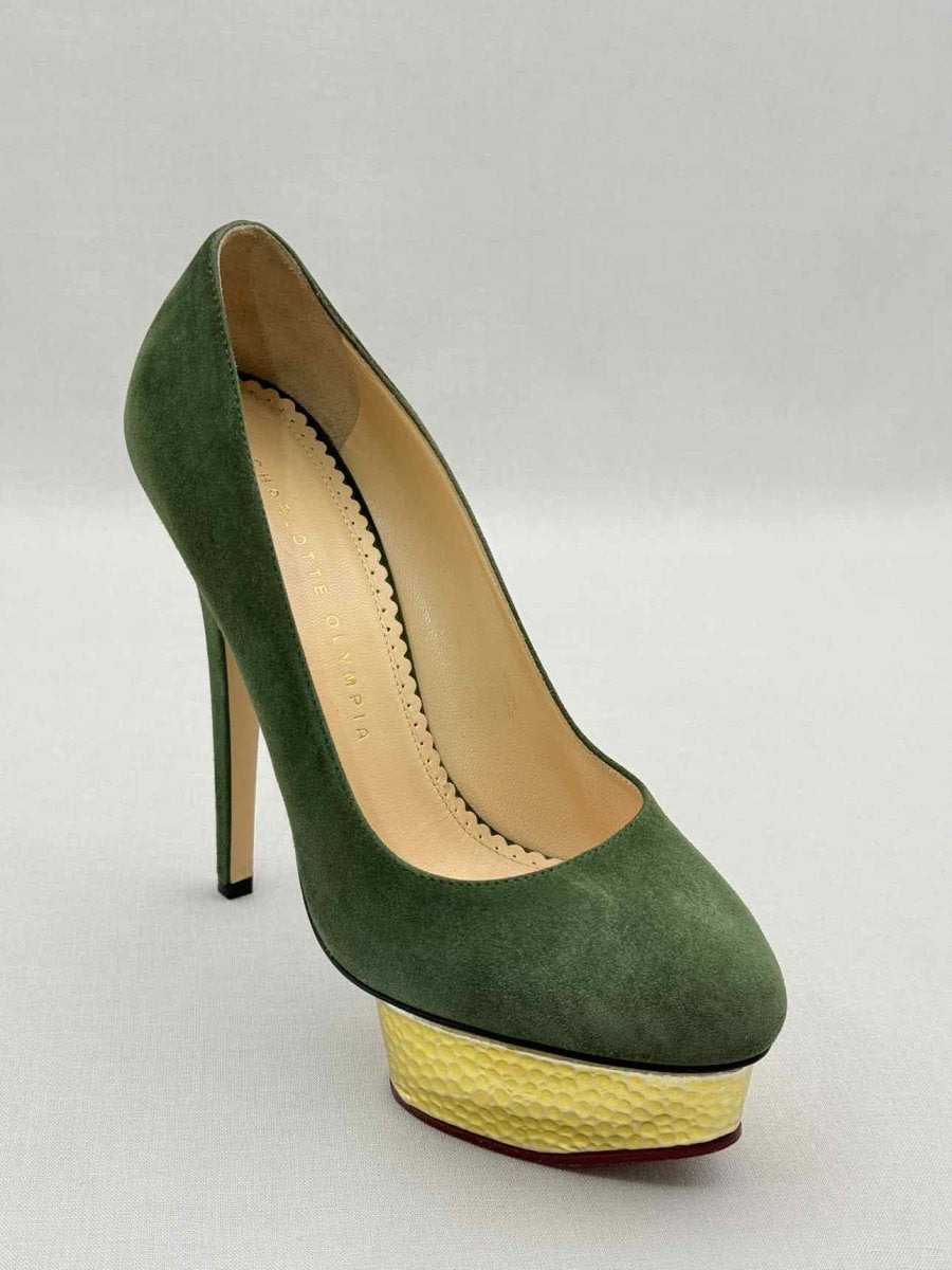 Pre-loved CHARLOTTE OLYMPIA Khaki Size EU 37 Pumps at Reems Closet