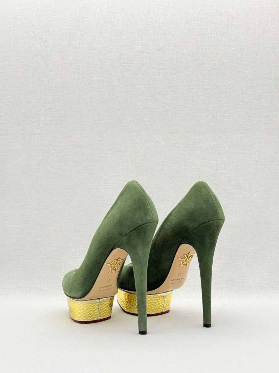 Pre-loved CHARLOTTE OLYMPIA Khaki Size EU 37 Pumps at Reems Closet