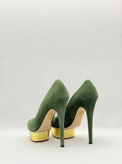 Pre-loved CHARLOTTE OLYMPIA Khaki Size EU 37 Pumps at Reems Closet