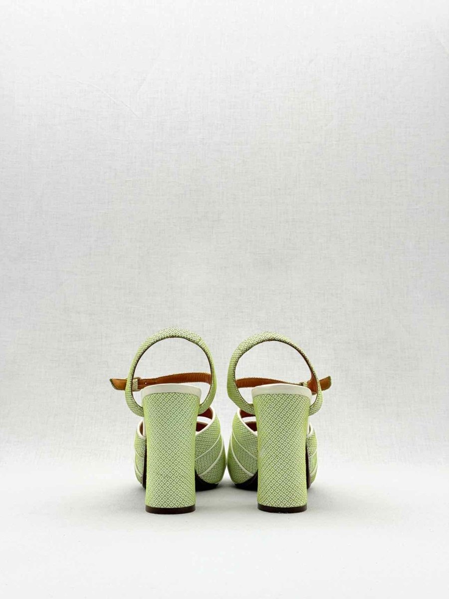 Pre - loved CHIE MIHARA Green & White Size EU 37 Heeled Shoes at Reems Closet