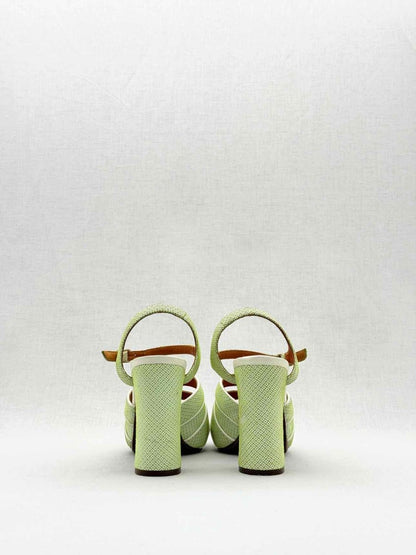 Pre - loved CHIE MIHARA Green & White Size EU 37 Heeled Shoes at Reems Closet