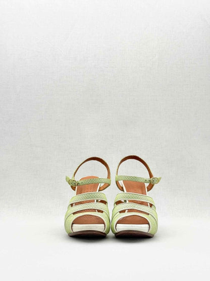 Pre - loved CHIE MIHARA Green & White Size EU 37 Heeled Shoes at Reems Closet
