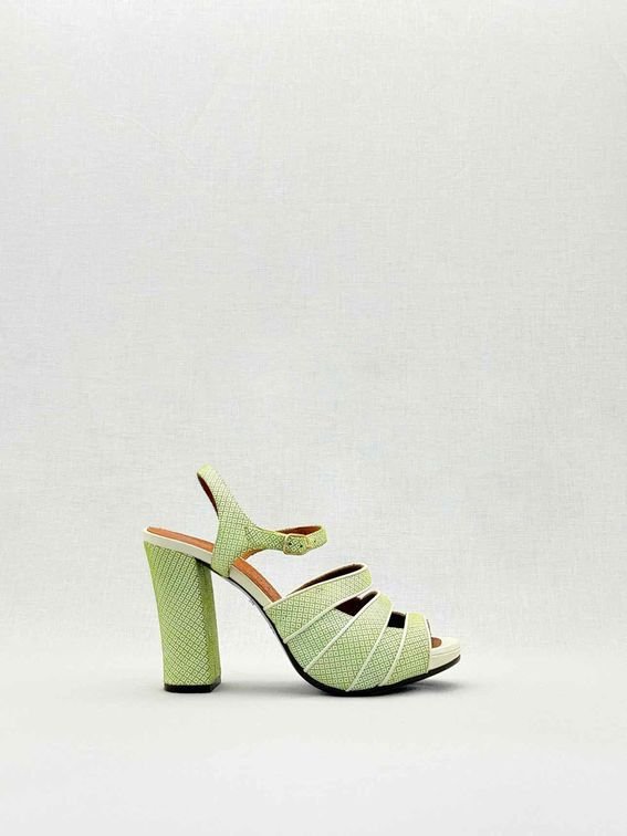 Pre - loved CHIE MIHARA Green & White Size EU 37 Heeled Shoes at Reems Closet