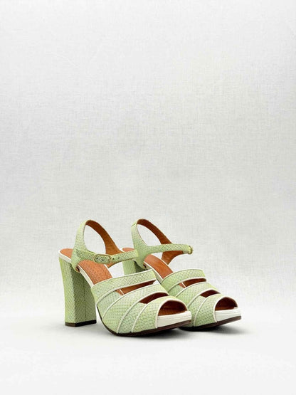 Pre - loved CHIE MIHARA Green & White Size EU 37 Heeled Shoes at Reems Closet