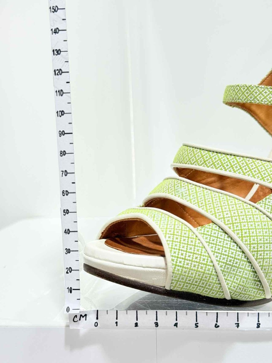 Pre - loved CHIE MIHARA Green & White Size EU 37 Heeled Shoes at Reems Closet