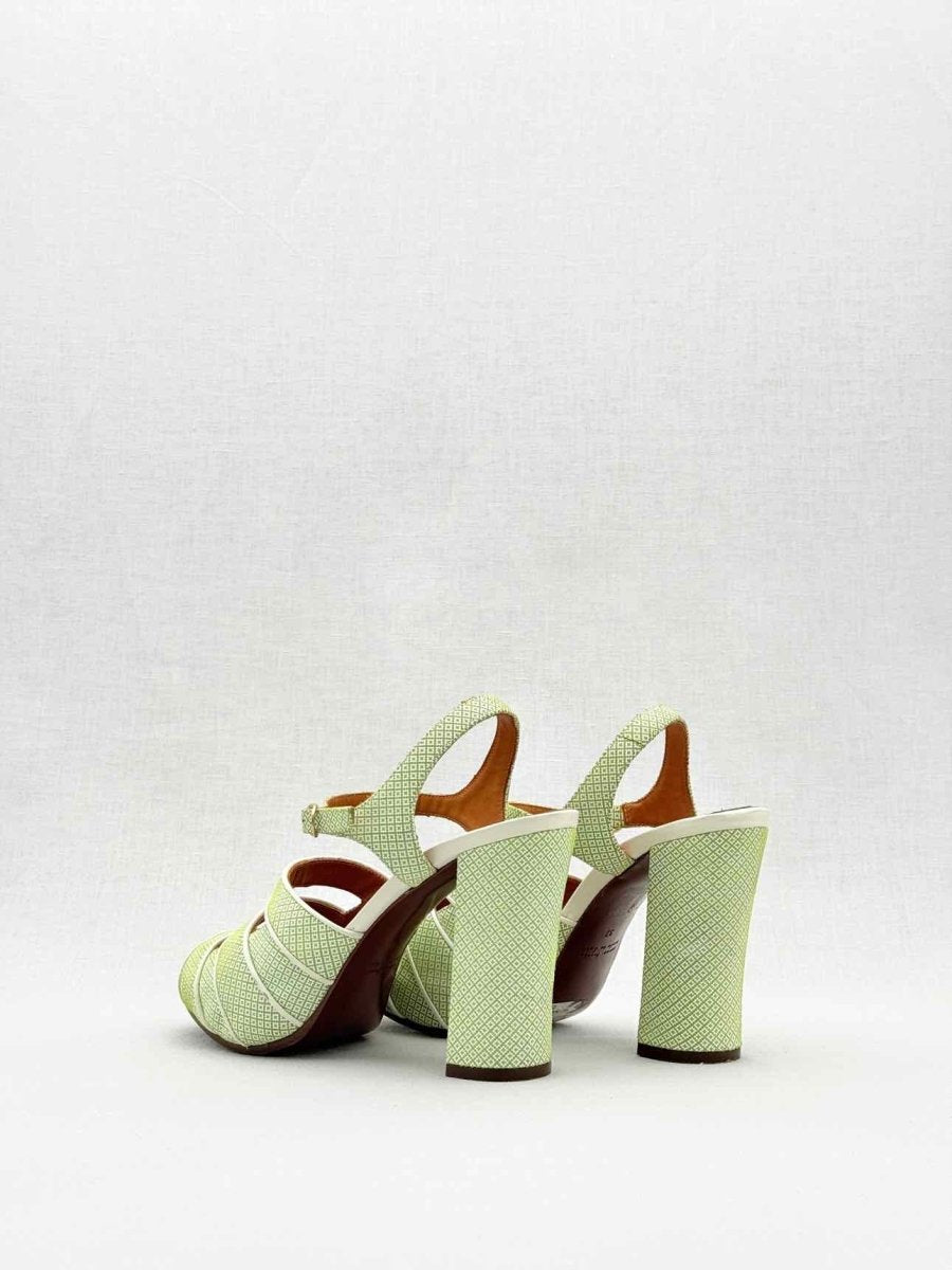 Pre - loved CHIE MIHARA Green & White Size EU 37 Heeled Shoes at Reems Closet