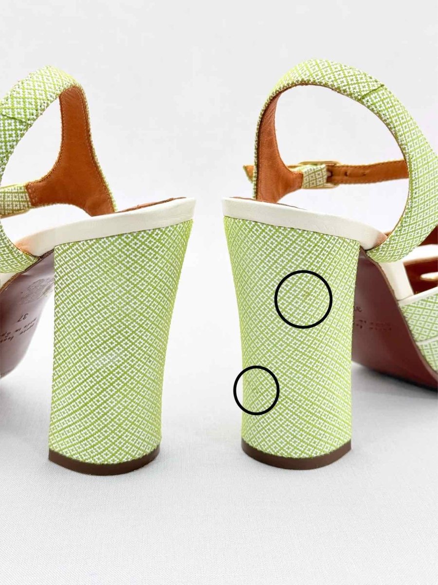 Pre - loved CHIE MIHARA Green & White Size EU 37 Heeled Shoes at Reems Closet