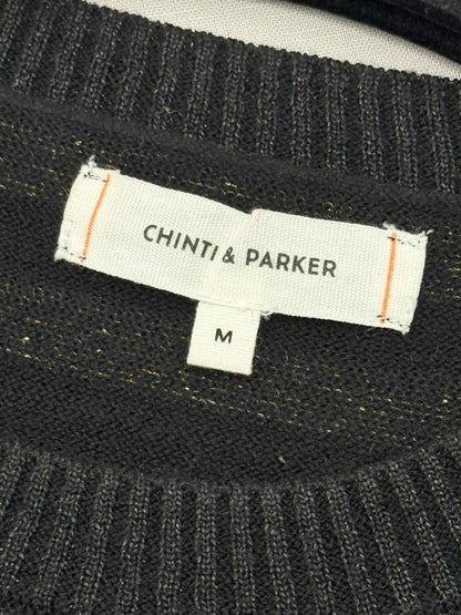 Pre - loved CHINTI & PARKER Black & Gold Size Medium Sweater at Reems Closet