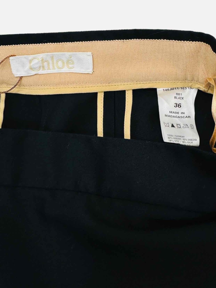 Pre - loved CHLOE A - Line Black Knee Length Skirt at Reems Closet