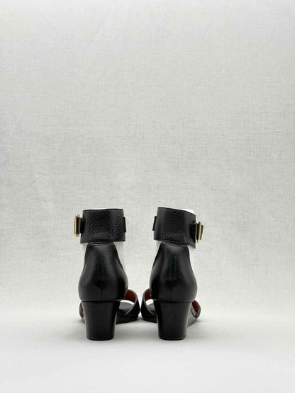 Pre - loved CHLOE Ankle Strap Black Size EU 35.5 Wedges at Reems Closet