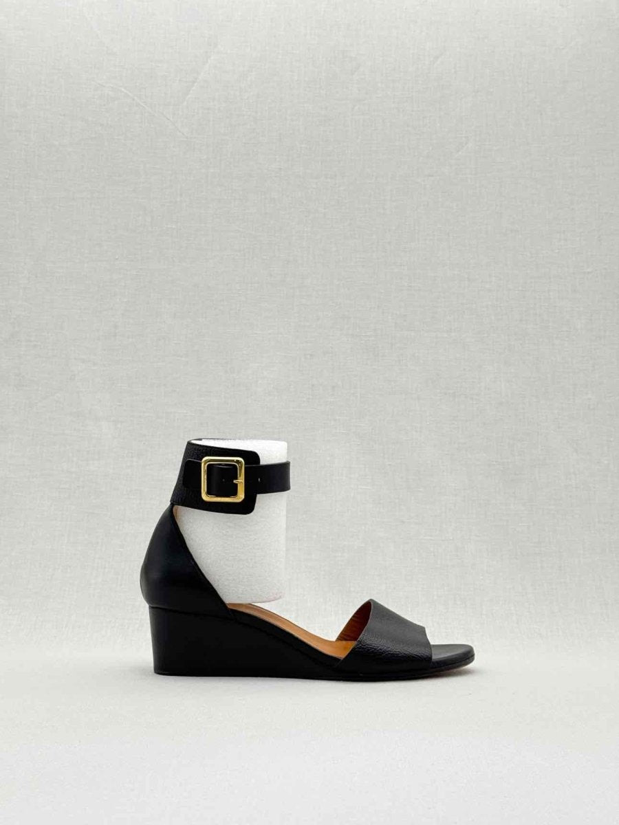 Pre - loved CHLOE Ankle Strap Black Size EU 35.5 Wedges at Reems Closet