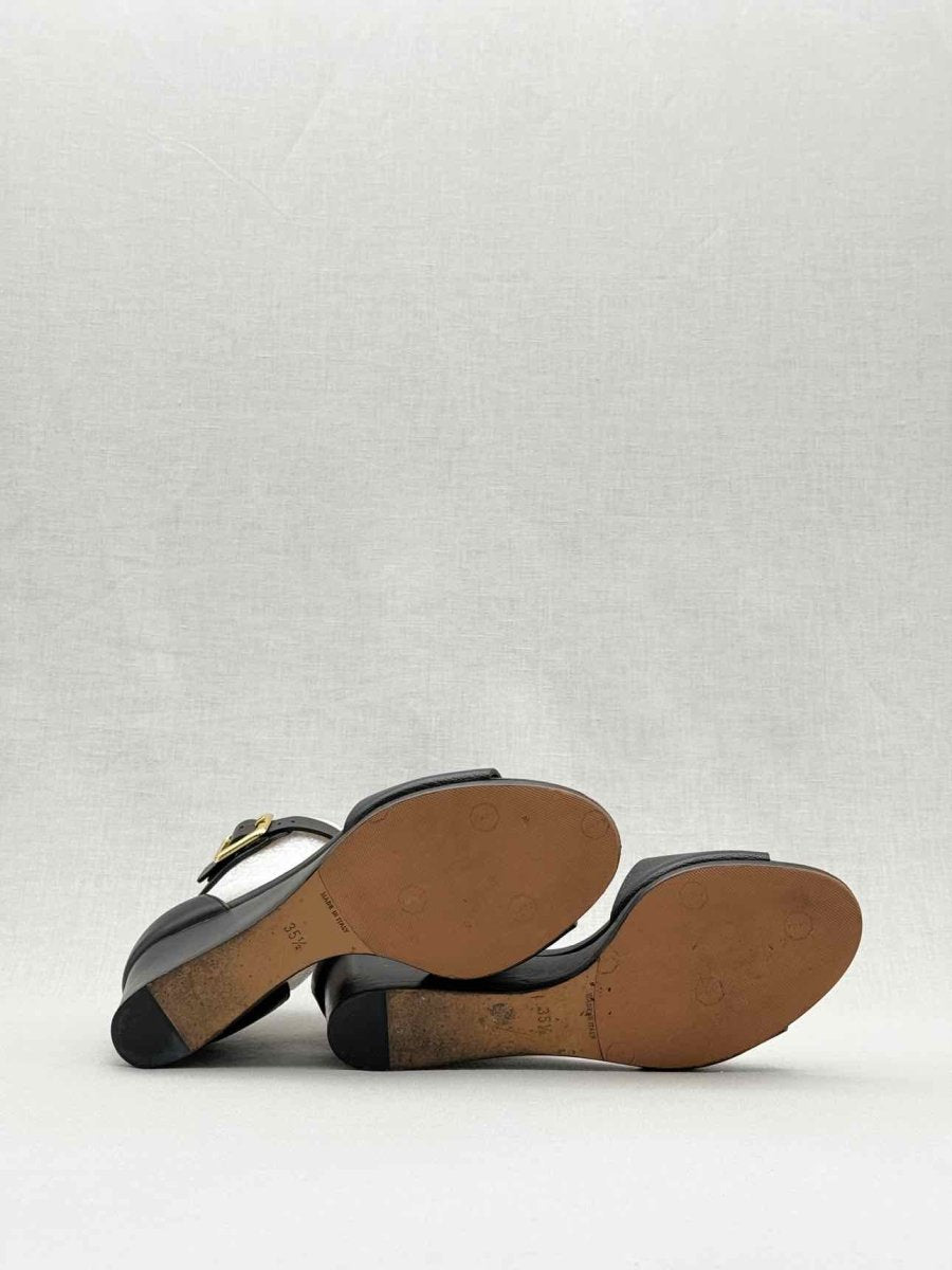 Pre - loved CHLOE Ankle Strap Black Size EU 35.5 Wedges at Reems Closet