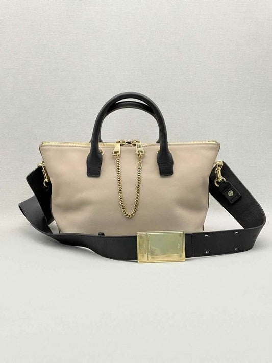 Pre-loved CHLOE Baylee Beige & Black Top Handle at Reems Closet