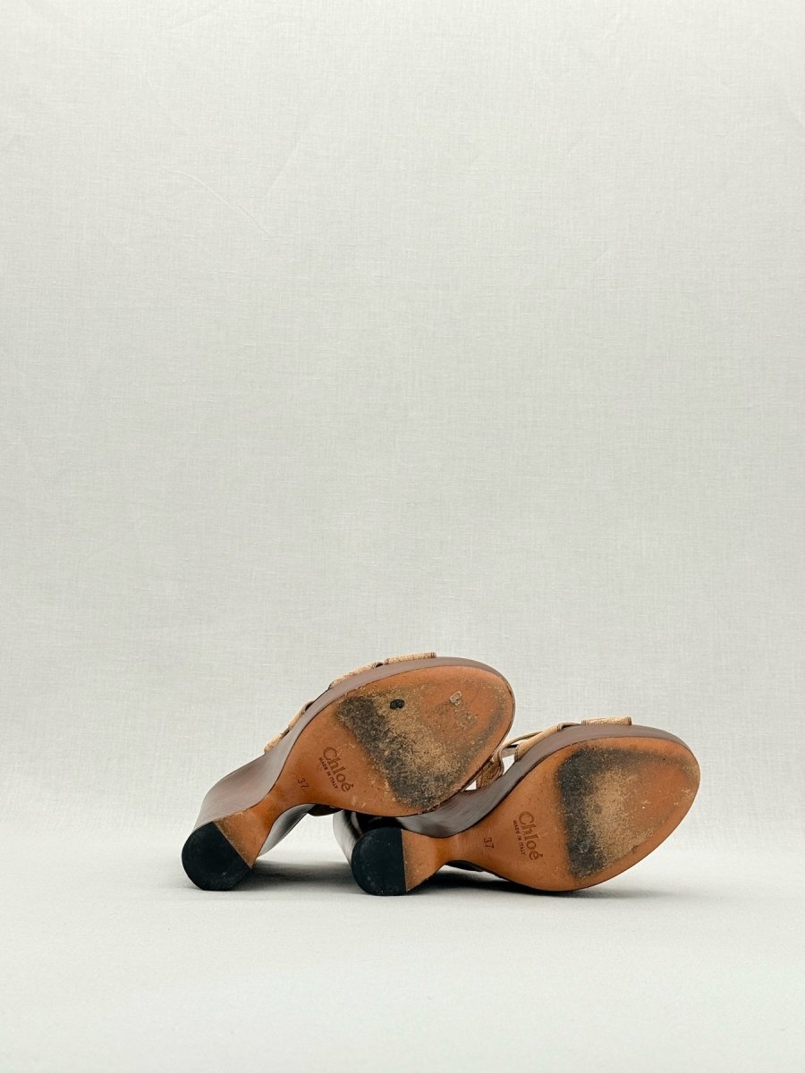 Pre - loved CHLOE Beige Size EU 37 Wedges at Reems Closet