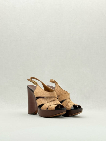 Pre - loved CHLOE Beige Size EU 37 Wedges at Reems Closet