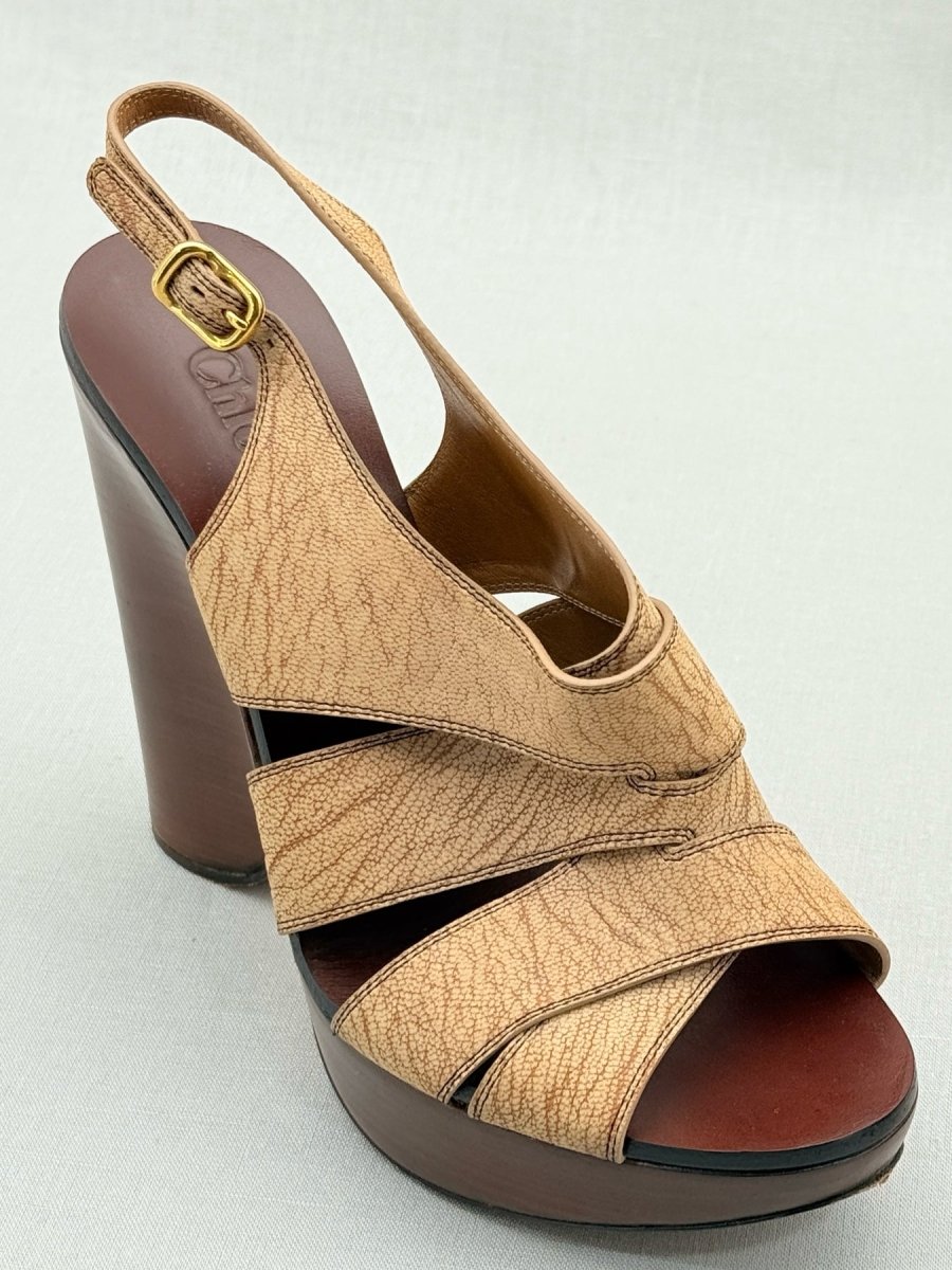 Pre - loved CHLOE Beige Size EU 37 Wedges at Reems Closet