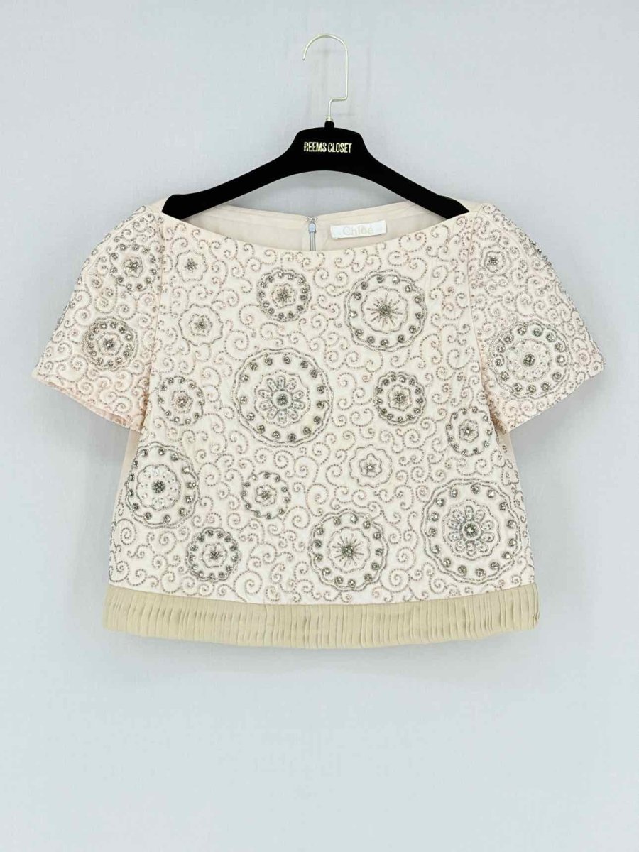 Pre - loved CHLOE Beige Size US 8 Top at Reems Closet