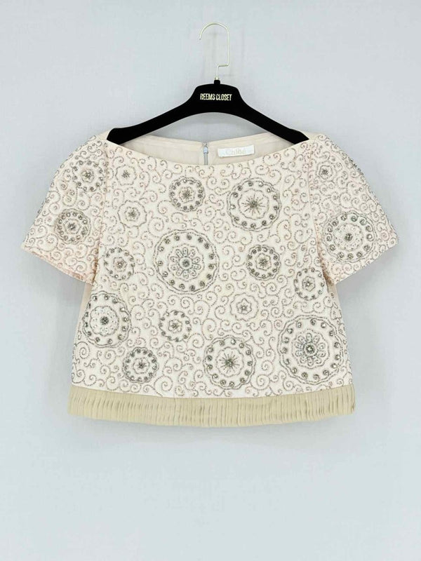 Pre - loved CHLOE Beige Size US 8 Top at Reems Closet