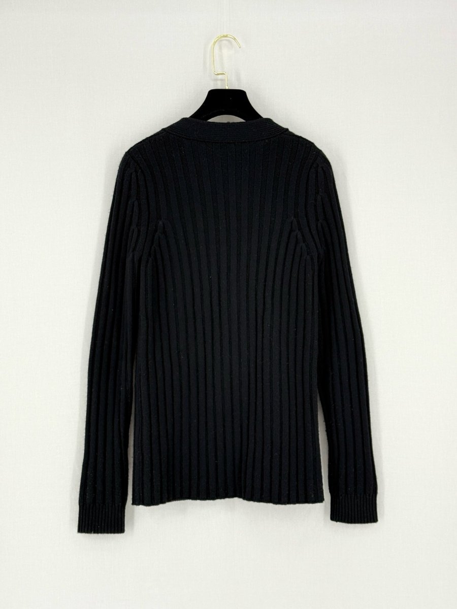 Pre-loved CHLOE Black Ribbed Size Medium Cardigan at Reems Closet