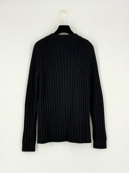 Pre-loved CHLOE Black Ribbed Size Medium Cardigan at Reems Closet