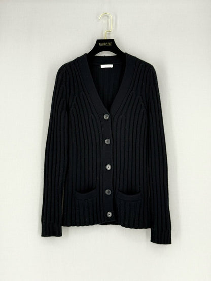 Pre-loved CHLOE Black Ribbed Size Medium Cardigan at Reems Closet