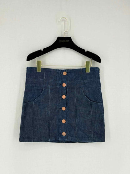 Pre - loved CHLOE Blue Denim Size US 2 Mini Skirt at Reems Closet