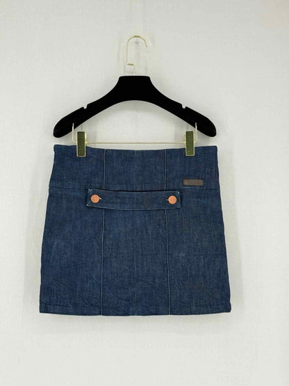Pre - loved CHLOE Blue Denim Size US 2 Mini Skirt at Reems Closet