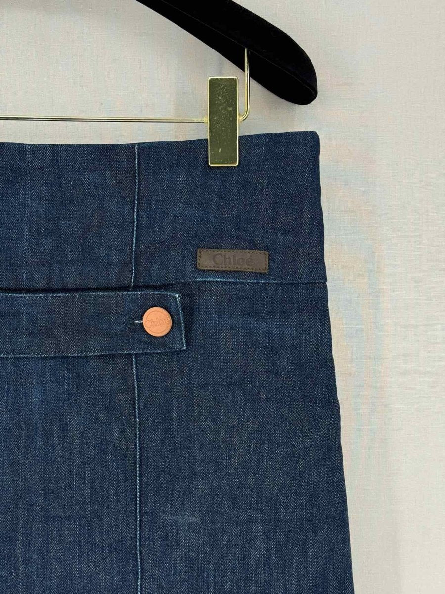 Pre - loved CHLOE Blue Denim Size US 2 Mini Skirt at Reems Closet