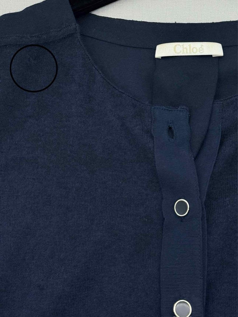 Pre - loved CHLOE Blue Size Medium Cardigan at Reems Closet