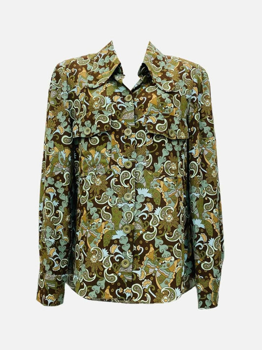 Pre-loved CHLOE Brown Multicolor Paisley Print Shirt from Reems Closet