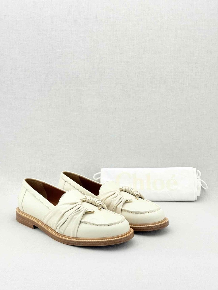 Pre - loved CHLOE C - embellished White Size EU 40 Loafers at Reems Closet