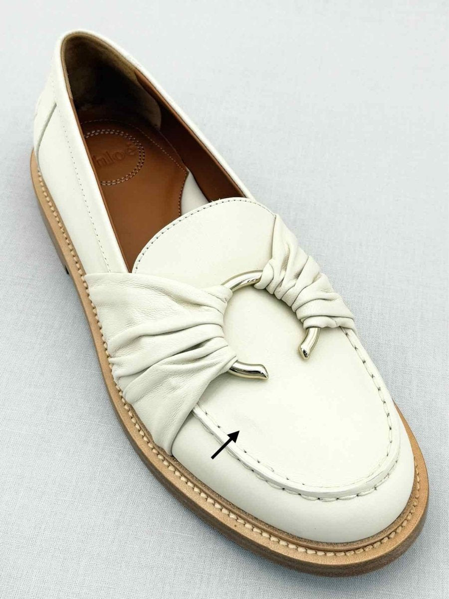 Pre - loved CHLOE C - embellished White Size EU 40 Loafers at Reems Closet