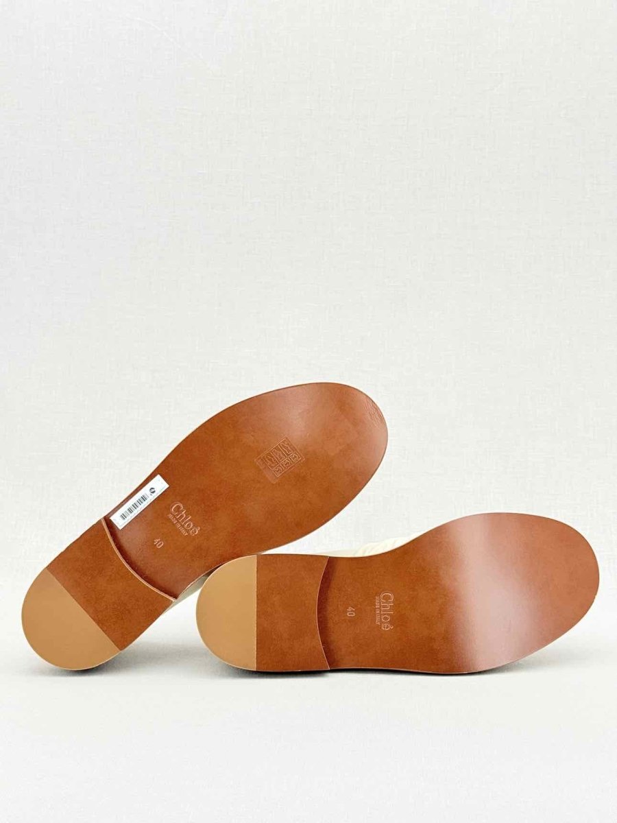 Pre - loved CHLOE C - embellished White Size EU 40 Loafers at Reems Closet