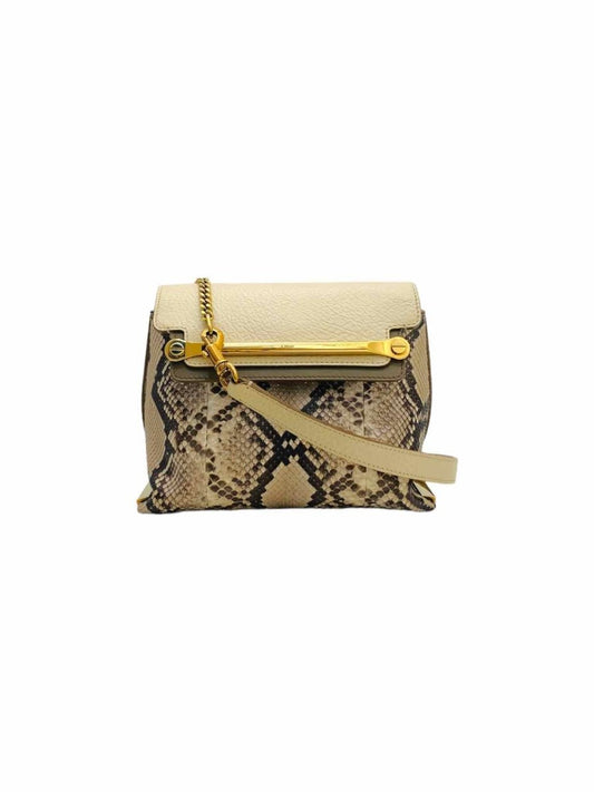 Pre - loved CHLOE Clare Beige & Brown Shoulder Bag at Reems Closet