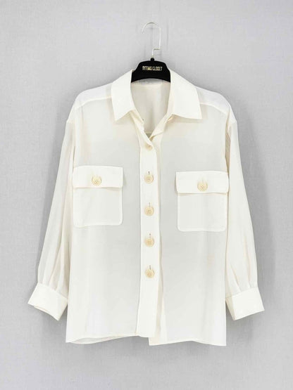 Pre - loved CHLOE Cream Size US 2 Shirt at Reems Closet