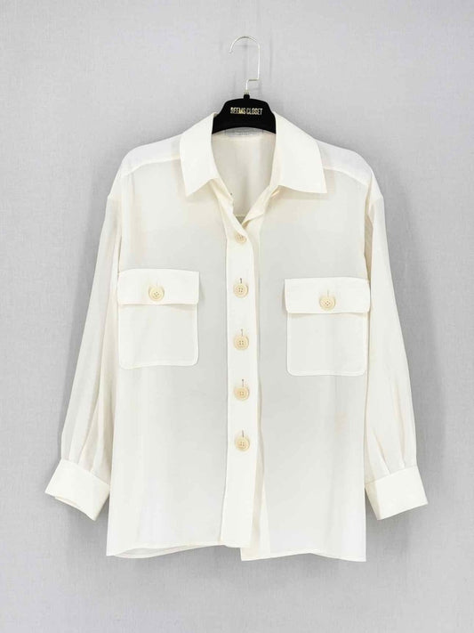 Pre - loved CHLOE Cream Size US 2 Shirt at Reems Closet