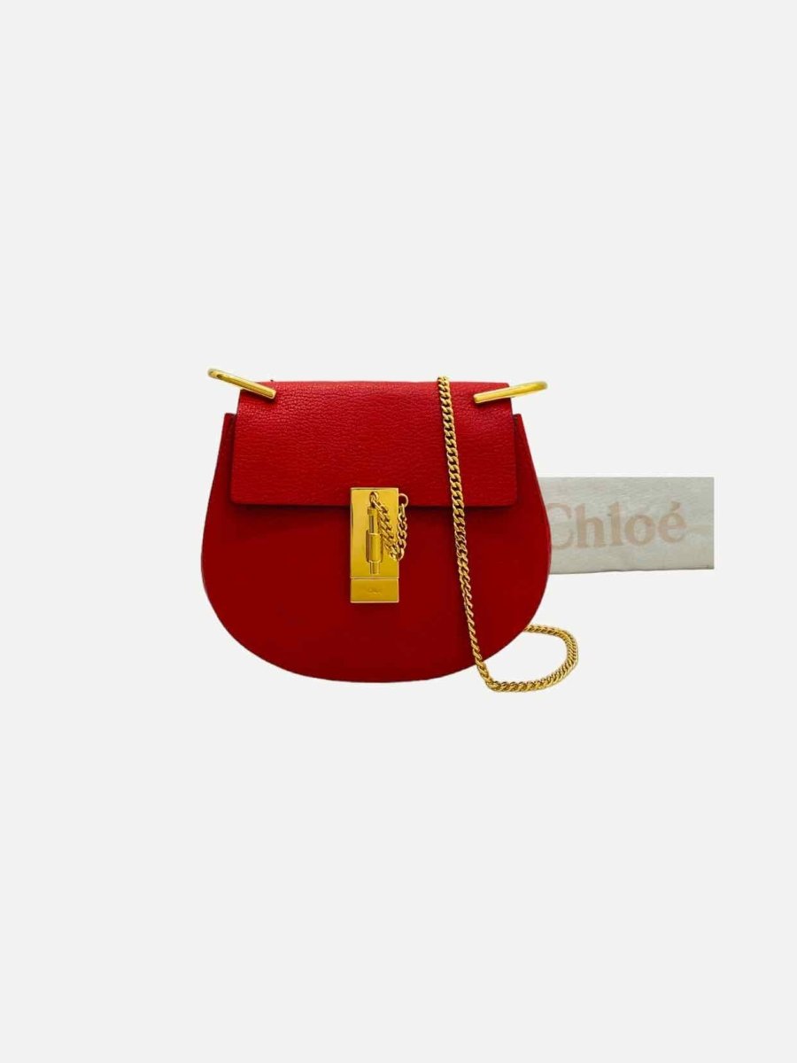 Pre - loved CHLOE Drew Red Crossbody at Reems Closet