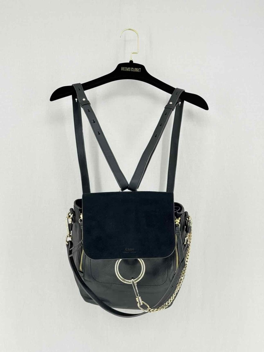 Pre - loved CHLOE Faye Black Backpack at Reems Closet