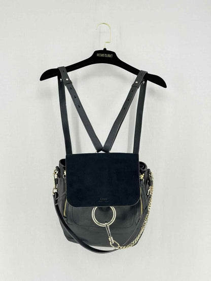 Pre - loved CHLOE Faye Black Backpack at Reems Closet