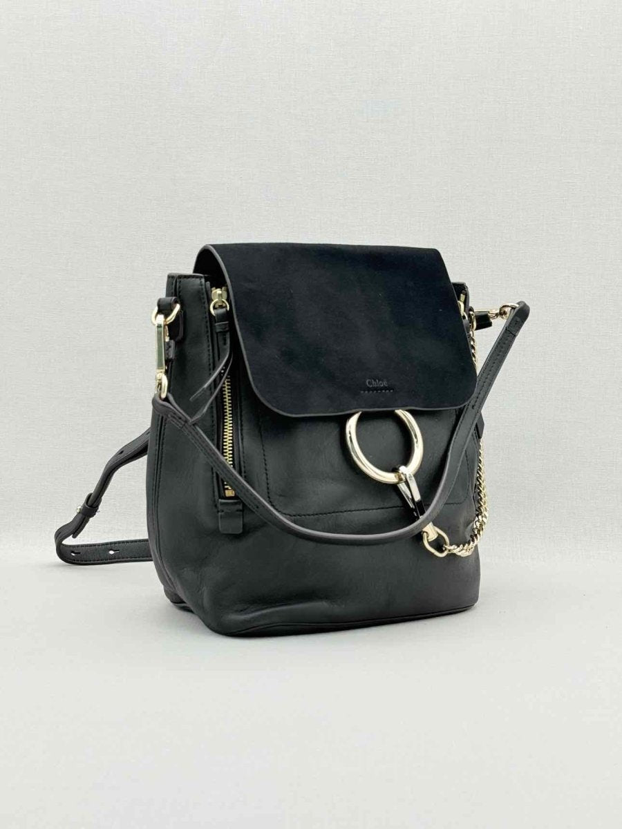 Pre - loved CHLOE Faye Black Backpack at Reems Closet