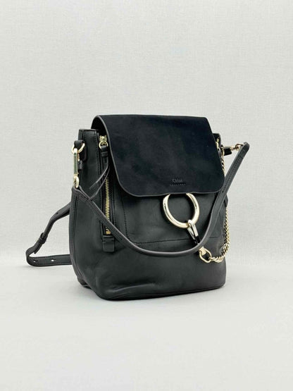 Pre - loved CHLOE Faye Black Backpack at Reems Closet