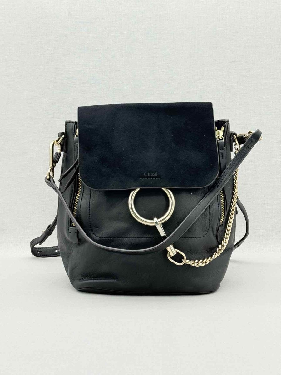Pre - loved CHLOE Faye Black Backpack at Reems Closet
